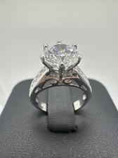 2 CT White Round Cut Engagement Wedding Ring Solid 925 Sterling Silver 4.3g S5