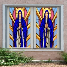 3D Blue Man A087 Window Film Print Sticker Cling Stained Glass UV Zoe