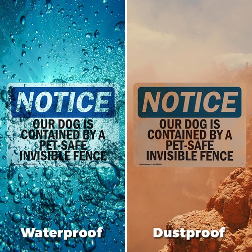 (2 Pack) Our Dog Is Contained By A Pet-Safe Invisible Fence OSHA Notice Sign - Bild 6 von 23