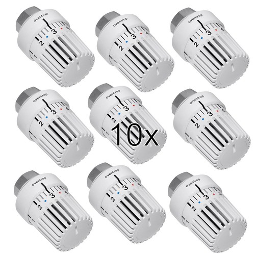 10x Oventrop Thermostatic Head M 30 x 1.5 1011465 Uni LH with Zero Setting White