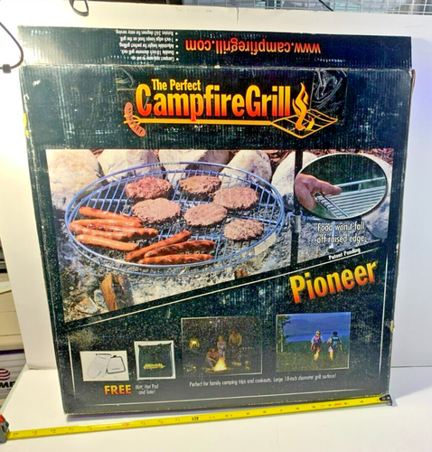 18" Heavy Duty Black Steel Swing Away Campfire Grill Outdoor Backyard Cooking