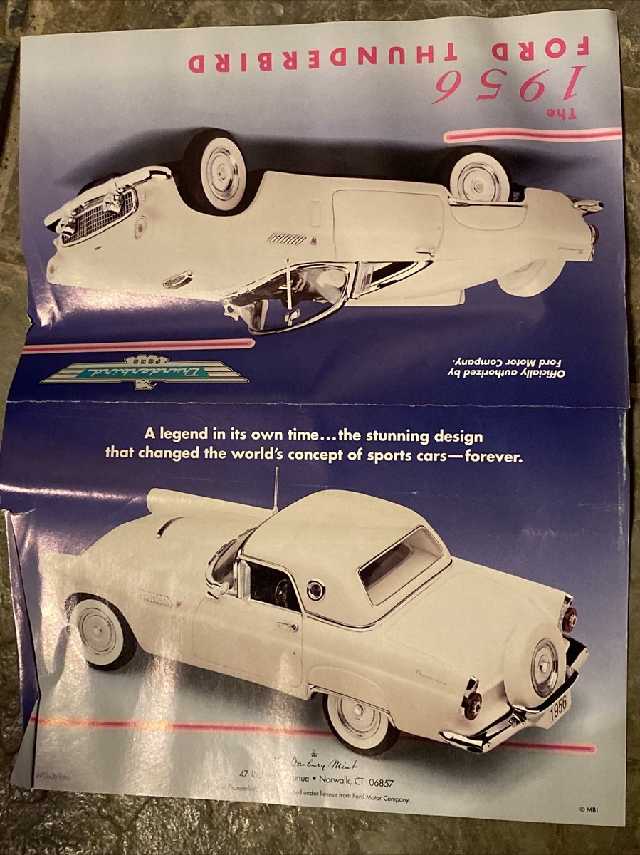 【絶品】 DANBURY MINT White Colonial Scale 1:24 Thunderbird Ford 1956 乗用車