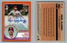 20218 TOPPS 1983 CHROME ORANGE 22/25 RC AUTO 34 PAUL DeJUNG CARDINALS