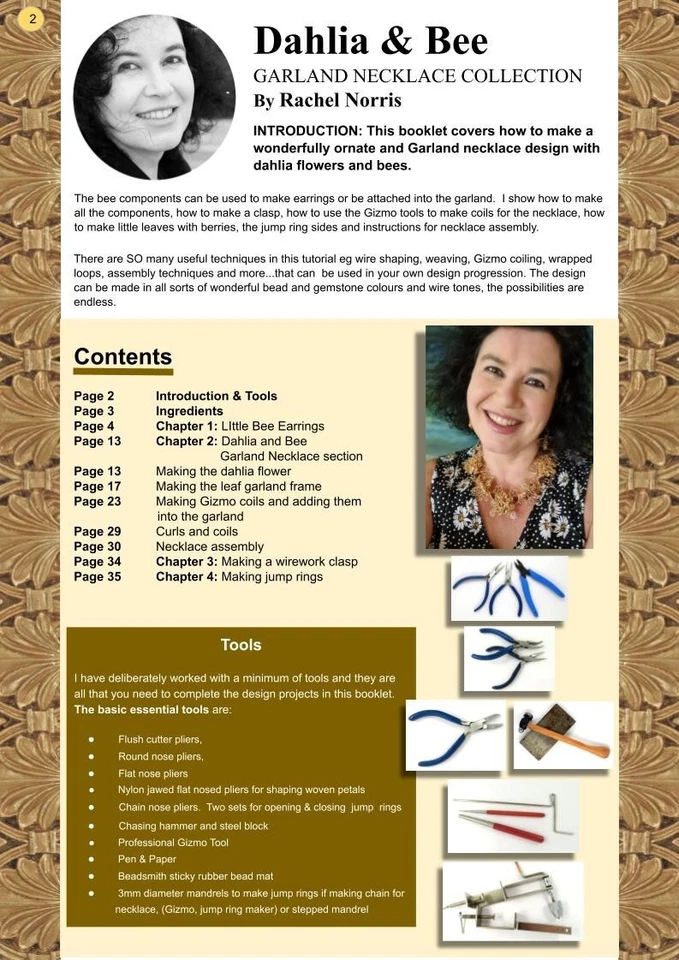 Dahlia & Bee Garland Necklace Tutorial Booklet Jewellerymaking by Rachel Norris - Image 2 of 2