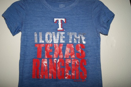 MLB Genuine Merchandise Girls "I Love the Texas Rangers" T-Shirt Size S 7/8 New - Picture 2 of 2