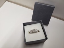 7 Row Cubic Zirconia Sterling Silver Ring Sz 9