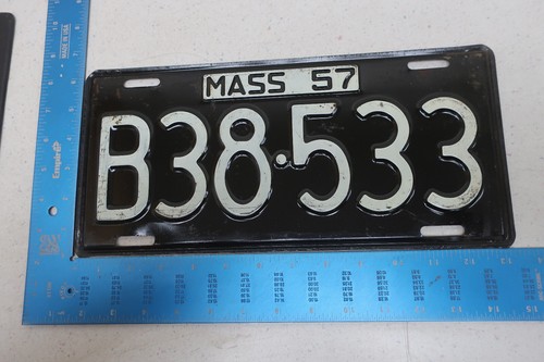 Massachusetts LIcense Plate 1957 Tag Commercial Truck Mass Ma Trk B38-533 B38533