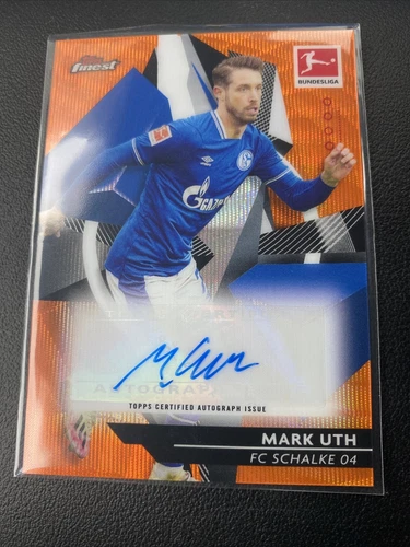 2020-2021 Topps Finest Soccer Bundesliga Mark Uth Auto Orange Wave 1/10 SSP