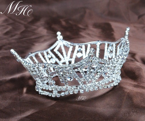 Miss America Pageant Crown Rhinestones 3" Tiara Bridal Wedding Prom Headband - Picture 6 of 7