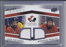 2014 UPPER DECK TEAM CANADA JUNIORS JAKE VIRTANEN BRENDAN PERLINI DUAL JERSEY