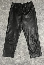 VINTAGE Mixit Pants Women s 14 Leather Black High Rise Waist Grunge Goth Rock