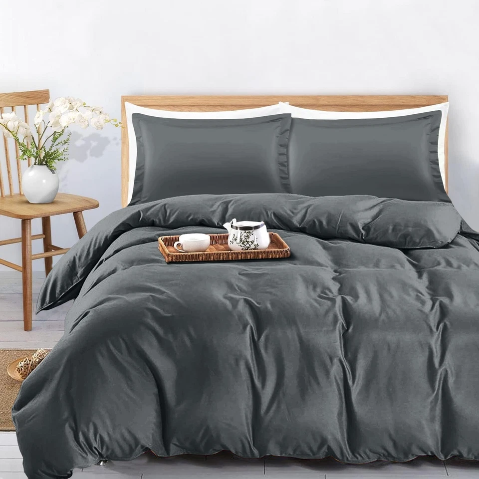 Duvet Cover Set with Pillow Shams Lightweight Quilt Covers Sets Twin Queen King - Image 3 of 4