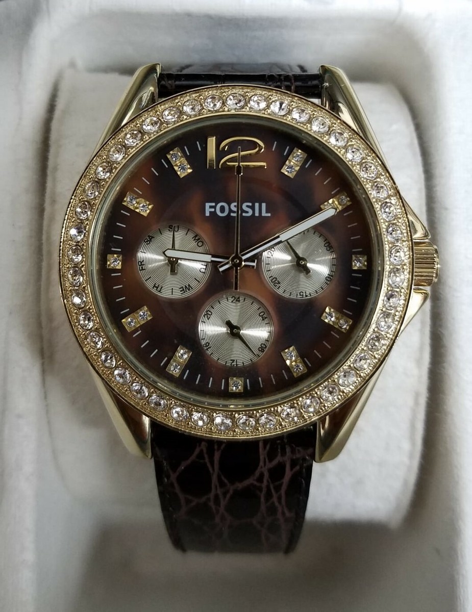 Fossil Women\'s Brown Resin Band Analog Dial Quartz Wrist Watch Fossil BQ1196 Women main image 3