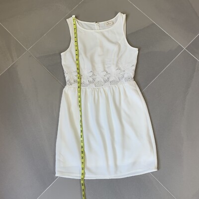 Pins and Needles White Dress Women's Size M Sleeveless Lace | eBay