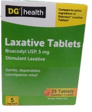 Dg Health 5mg Laxative Comfort Coated Tablets 25 Tablets - 3 boxes 25 ea-04/2026