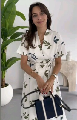 ZARA Sz S ZW COLLECTION SS24 WRAP NECKLINE MIDI PRINTED ZARA Sz S ZW COLLECTION SS24 WRAP NECKLINE MIDI PRINTED
