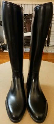 Ovation Derby Cottage Ladies Lined Rubber Riding Boot Black Sz 5, 35M Womens