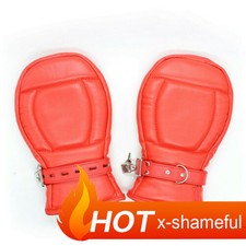 Padded Pu leather Gloves Mittens Slaver Bandage Puppy Mitts Roleplay