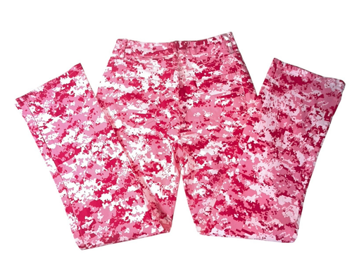 NEW Women Hot Pink Cargo Pants Digital Camo Size M Stretch Fits 27-30" Waist - Picture 4 of 12
