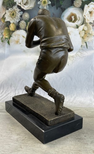 Athletic Bronze Sculpture Rugby Player Made by Lost Wax Method Large Statue - Picture 4 of 7