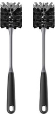 Long Handle Bottle Brush,Flexible Scrub Brush for WaterBottles,Mugs,Black,2Pack