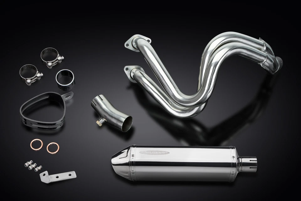 Silenciador de escape completo de acero inoxidable TriOval Kawasaki Versys 650 2015-2021 2-1 13" Foto 3 de 4