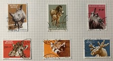 BELGIUM - 1961 ANIMALS FROM ANTWERP ZOO COMPLETE SET FINE USED SG 1778-83