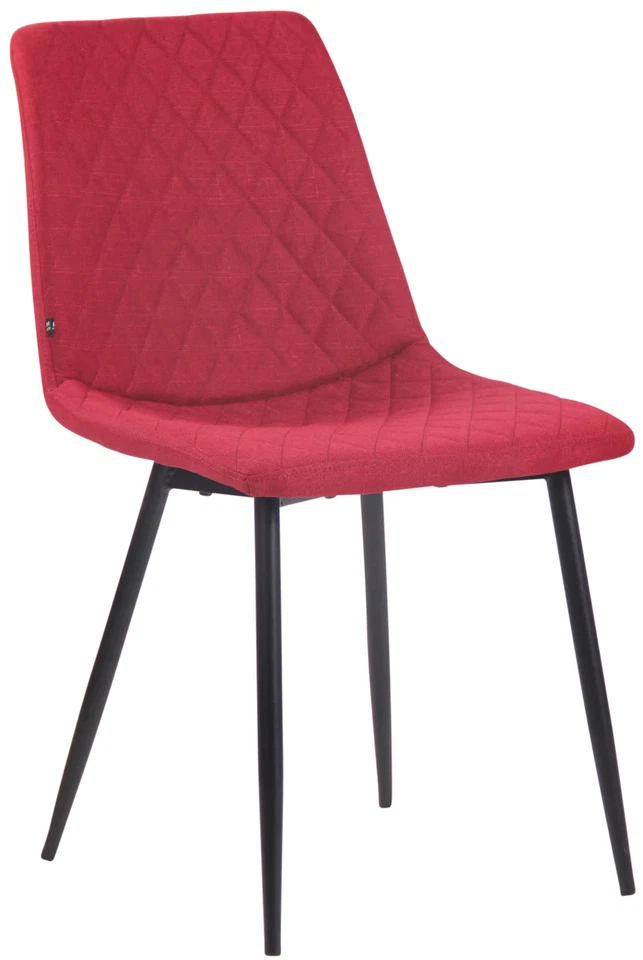 Chaise de Salle à Manger Chic Telde en Tissu avec Piètement en Métal Noir Mat - Photo 1/1