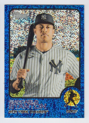 2022 TOPPS HERITAGE CHROME GIANCARLO STANTON BLUE SPARKLE