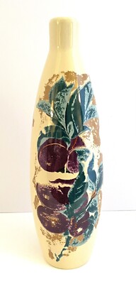 Olive oil Ceramic Bottle Dispenser W/ Written Inscription. Olive Branch Painted.