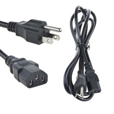 6FT US Style Universal 3 Prong Power Cord Cable for Desktop Printers Monitors PC