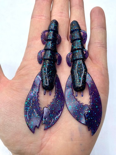 20ct 4" Bottom Licker Crawfish Bass Fishing Lure Floating Claws Jig Trailer - Picture 34 of 53