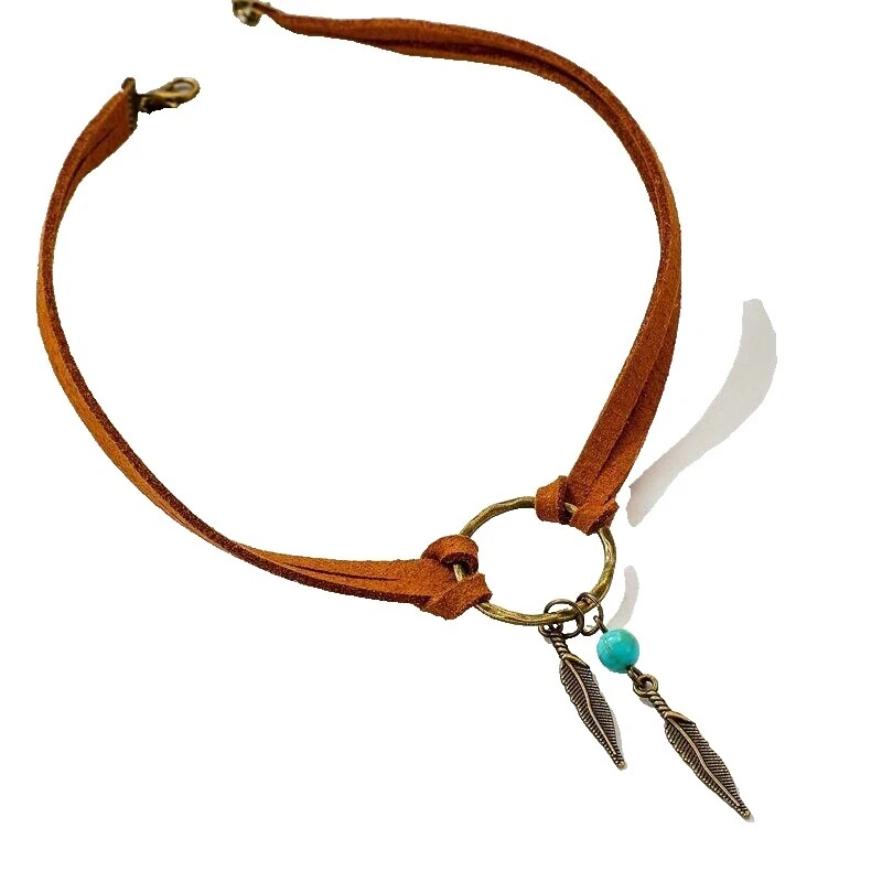 Leather Signs & Symbols Choker Fashion Necklaces & Pendants