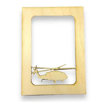 HIPFLASKPLUS Helicopter 5X7 Photo Frame Insert - Baltic Birch FRAME NOT INCLUDED