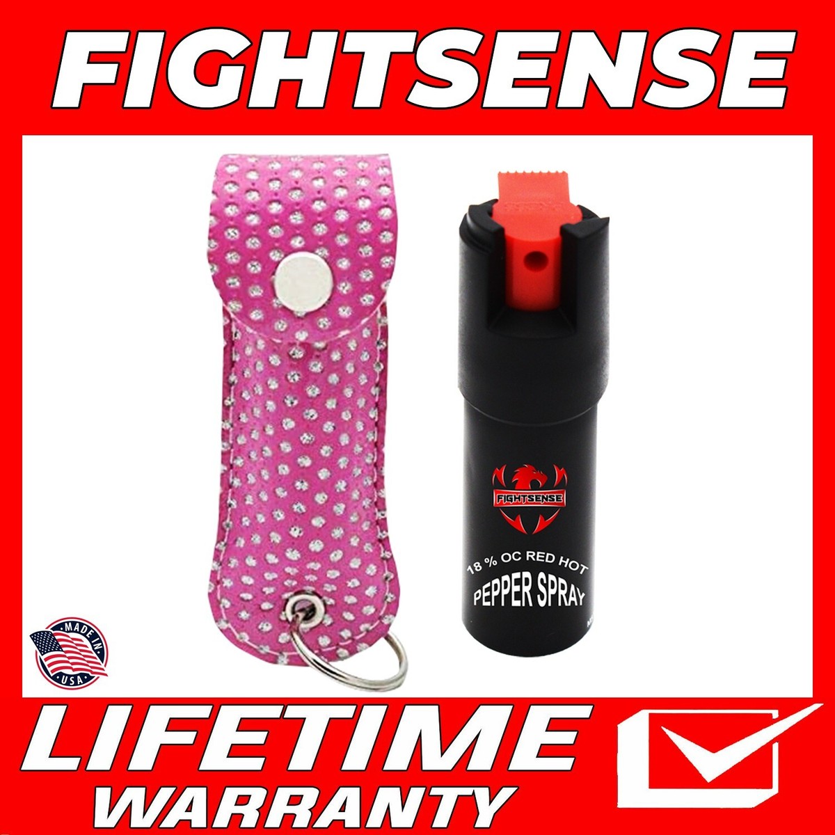 FIGHTSENSE Pepper Spray Maximum Strength W--Leather Case