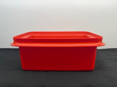 Vintage Tupperware Red Rectangle Storage Container No lid