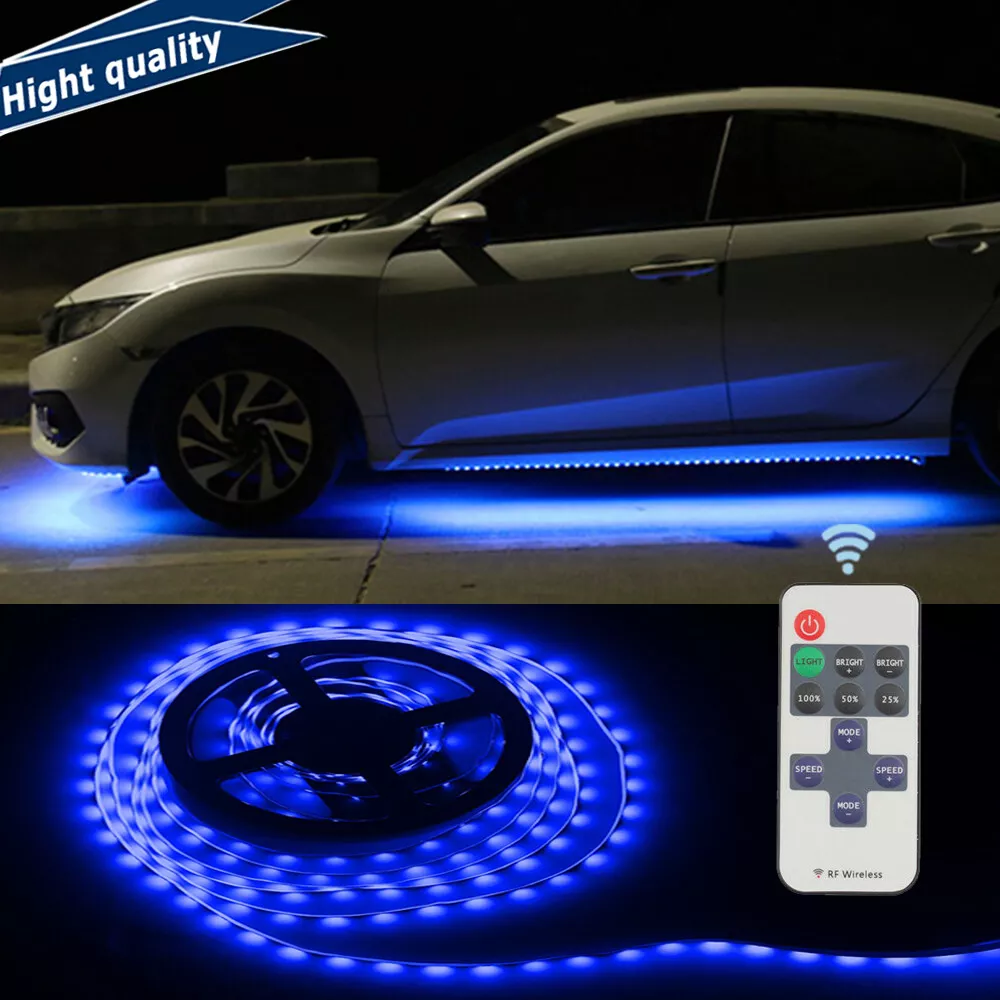 LED Blue Accent Lights Underbody Neon Atmosphere Under Car Glow For Honda Civic