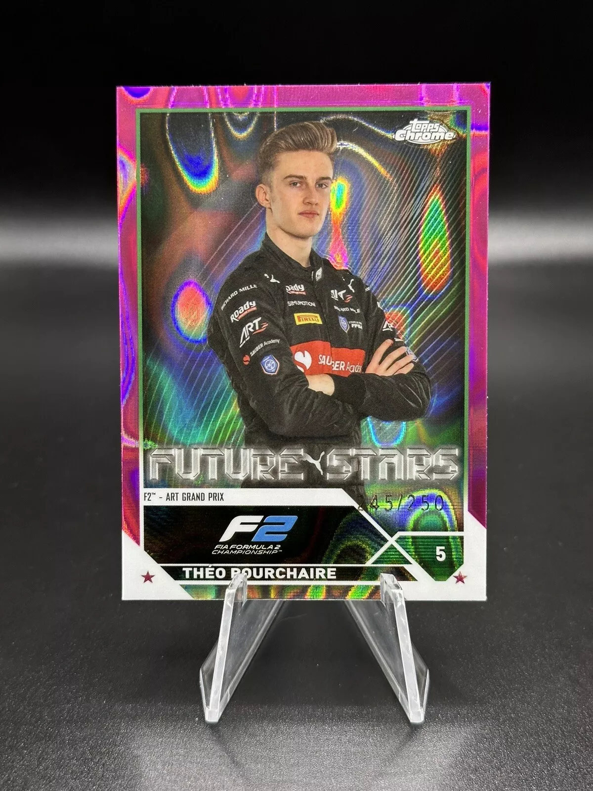 2023 Topps Chrome F1 Theo Pourchaire Fuchsia Lava Future Stars 245/250 #78