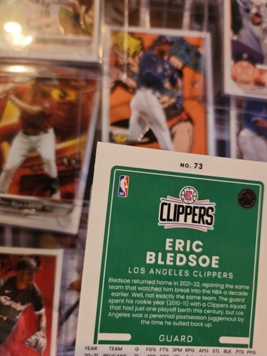 2021-22 Donruss Optic Eric Bledsoe Los Angeles Clippers #73 Blue Velocity - Picture 13 of 14