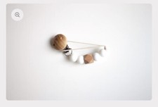 Wooden Hexagon White Pacifier Clip; Baby Pacifier Clip Holder; Pacifier Clip