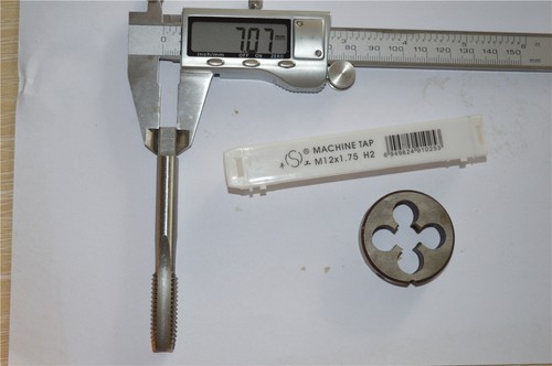 1pcs Rubinetto M12×0,75+1pz matrice M12×0,75M12 mano destra - Foto 2 di 4