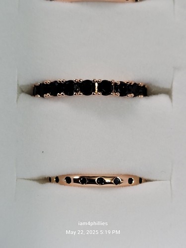 Bomb Party Luxe Bands 2024 RBP8711 Sz 7 She’s A Rockstar Black Onyx Cubic Zircon - Picture 3 of 14