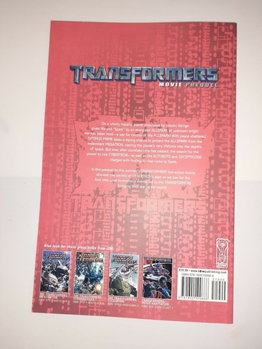 IDW Transformers Official Movie Prequel TPB Unread 9.4 FREE SHIPPING - Imagen 2 de 3