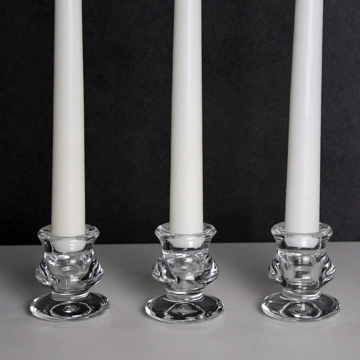 Clear Glass Candlestick Holders, Set of 2 Taper Candle Holders for Wedding, Dec eBay