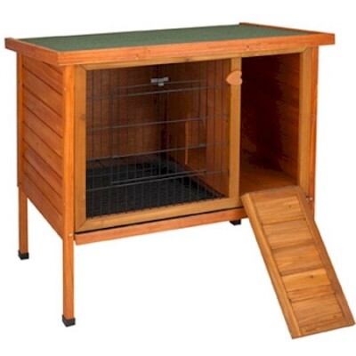 Ware Pet Premium Plus Wood Rabbit Hutch Den w/ Opening Shingle Roof ...