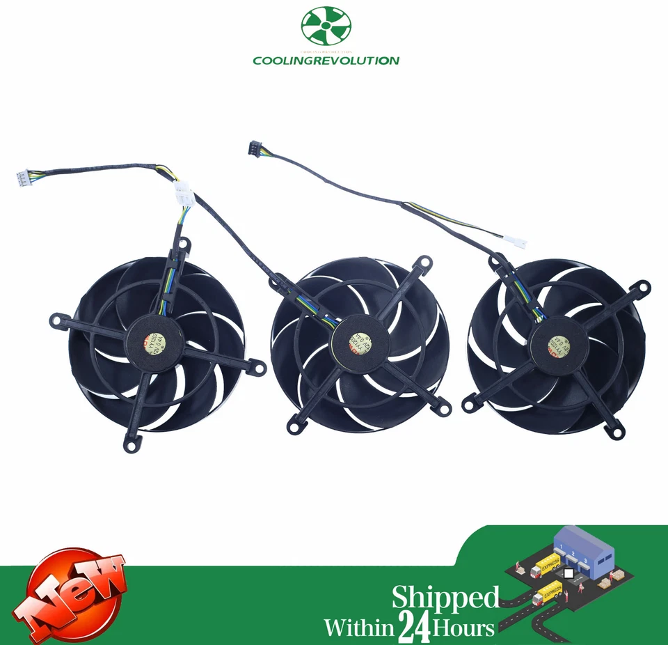 3PCS YY12025H12B Graphics card fan for PNY RTX 40 series 95MM - Image 2 of 2