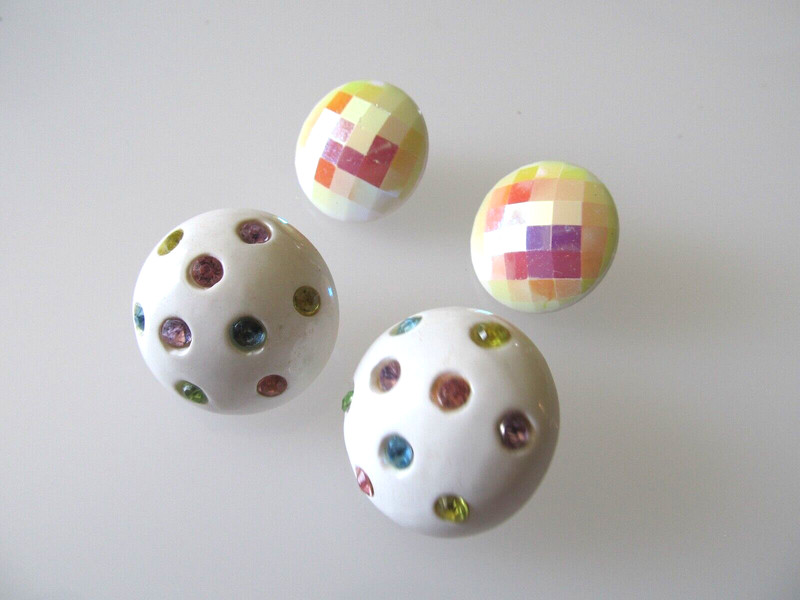 Vintage Funky Colorful Domed Retro Earrings