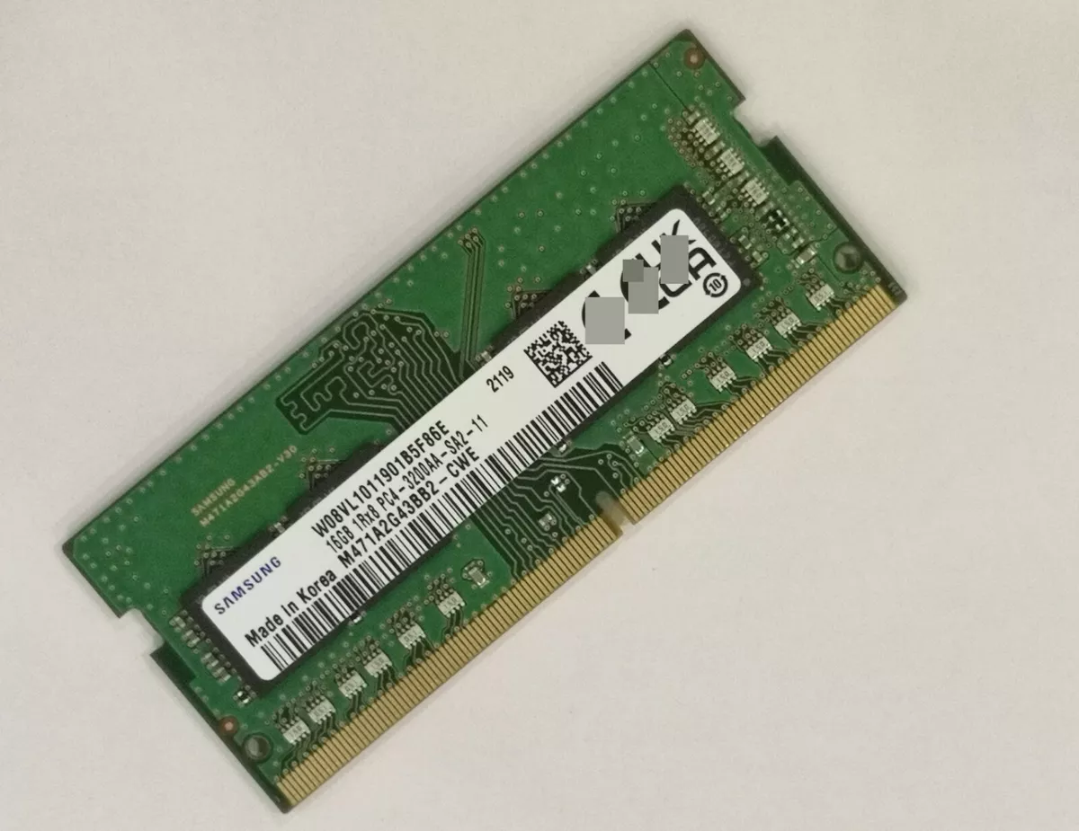 SAMSUNG 16GB DDR4 3200MHz Laptop RAM 1Rx8 PC4 3200AA M471A2G43BB2 CWE SO DIMM