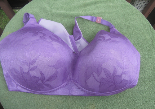 Lane Bryant Cacique Lightly Lined No Wire Lavender Lingerie Bra size 48D floral