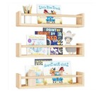 Set Of 3  Floating Wall Bookshelves, Baby Nursery Decor, 16.5 Inch Solid Wood...